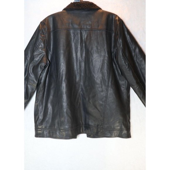 XRAY Men's Faux Leather Coat Motorcycle Biker Jacket Black Large - Picture 3 of 10